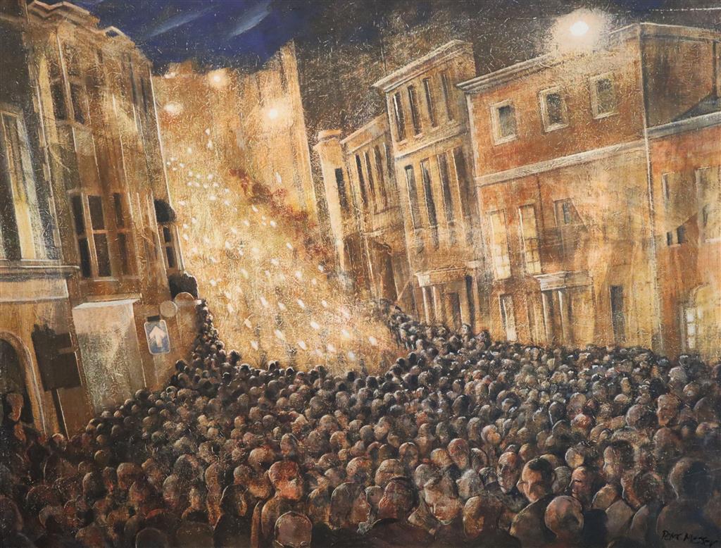 § Peter Messer (1954-) Lewes Bonfire Night 23.5 x 32in.